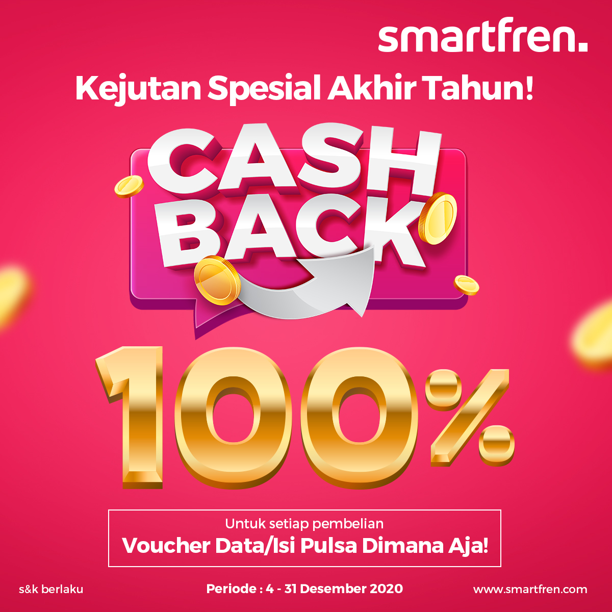 Apresiasi Pelanggan Setia, Smartfren Beri Cashback 100% Isi Ulang Pulsa